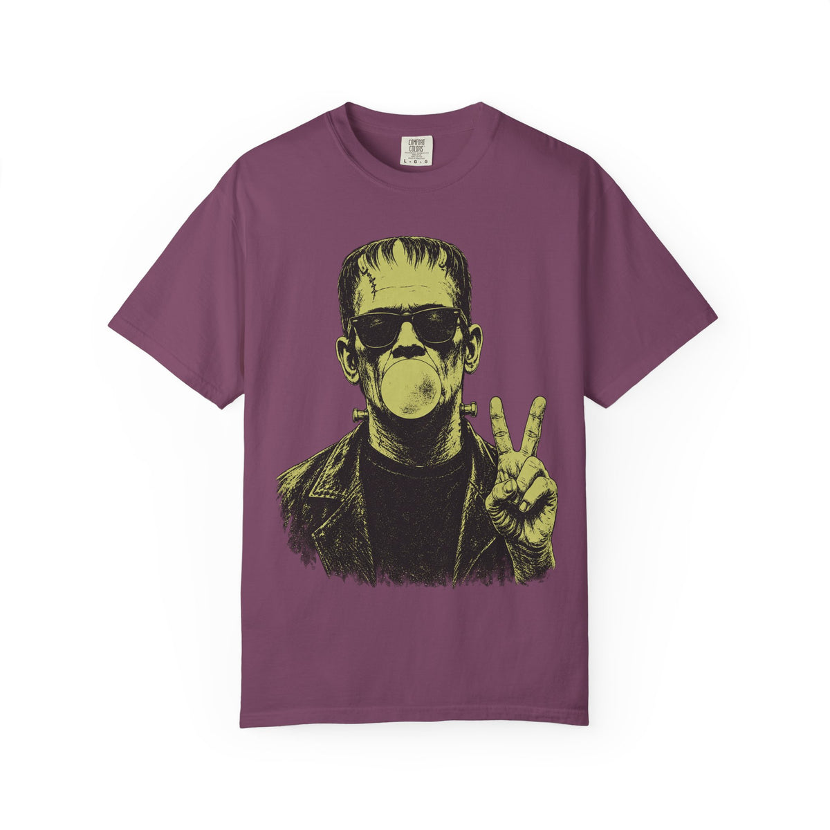 Frankenstein Bubblegum Peace Sign Comfort Colors T-Shirt