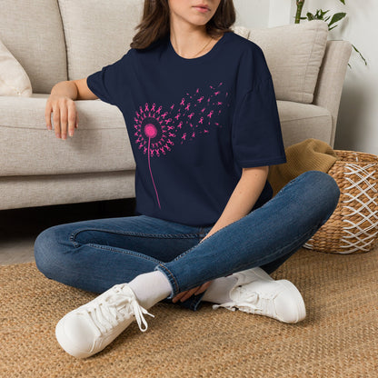 Pink Ribbon Dandelion Breast Cancer Awareness Tee