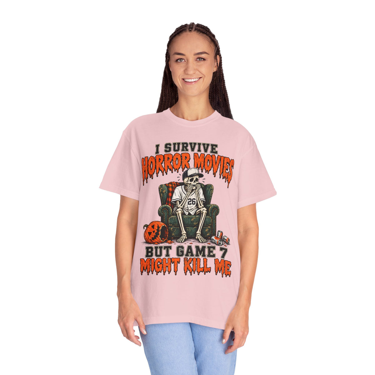 Horror Movies Game 7 Baseball Comfort Colors T-Shirt