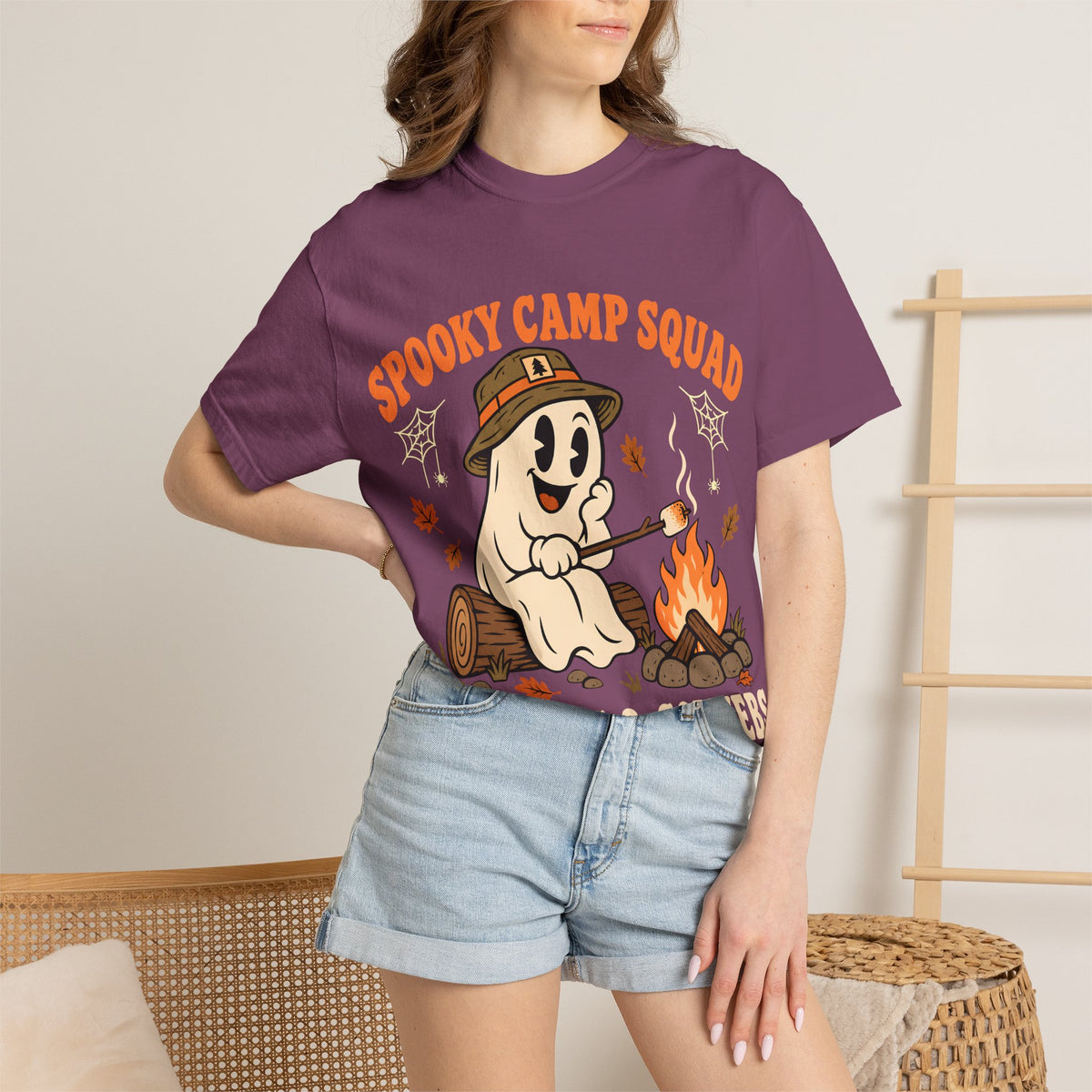 Spooky Camp Squad Campfires & Cobwebs Comfort Colors Tee