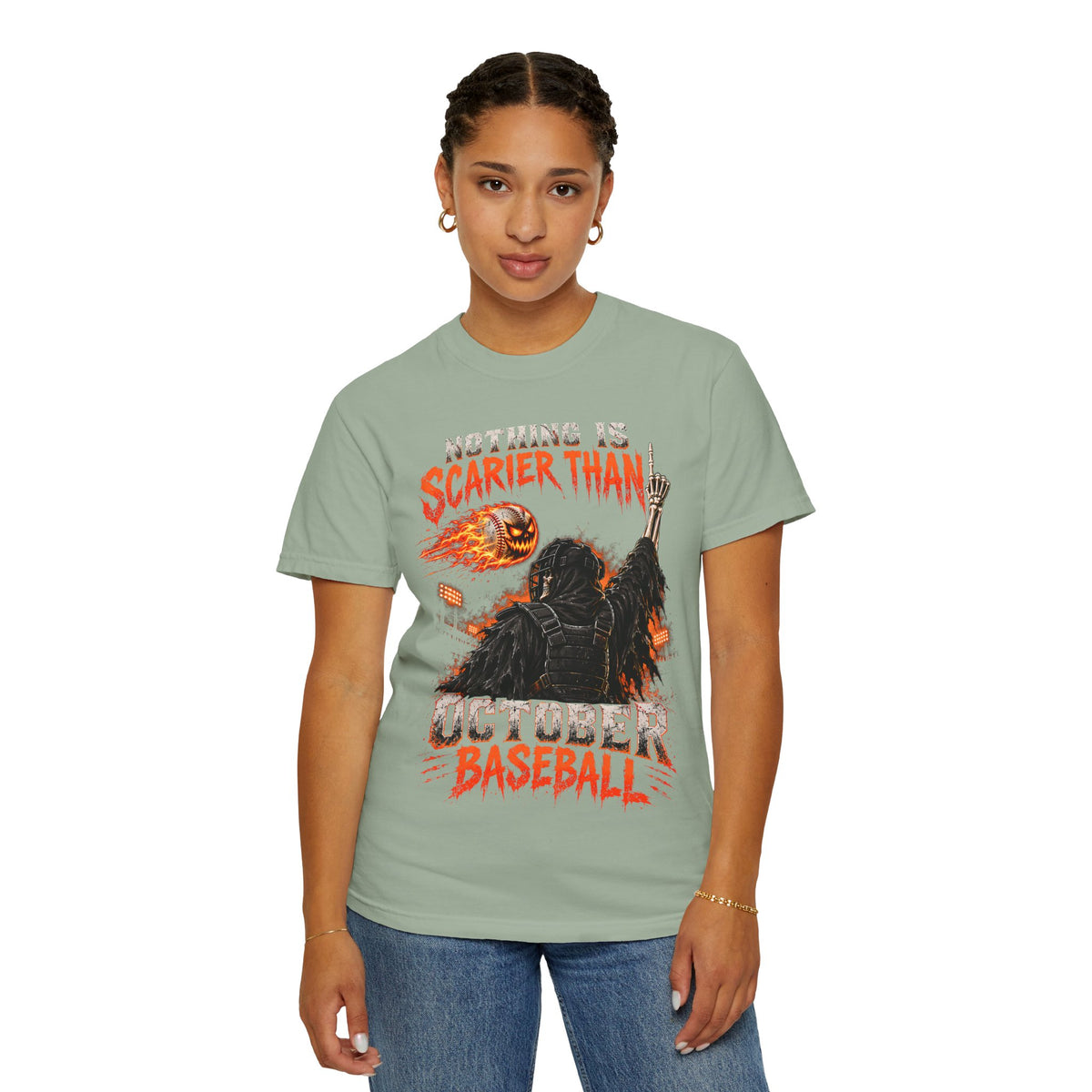 October Baseball Halloween Comfort Colors Graphic T-Shirt