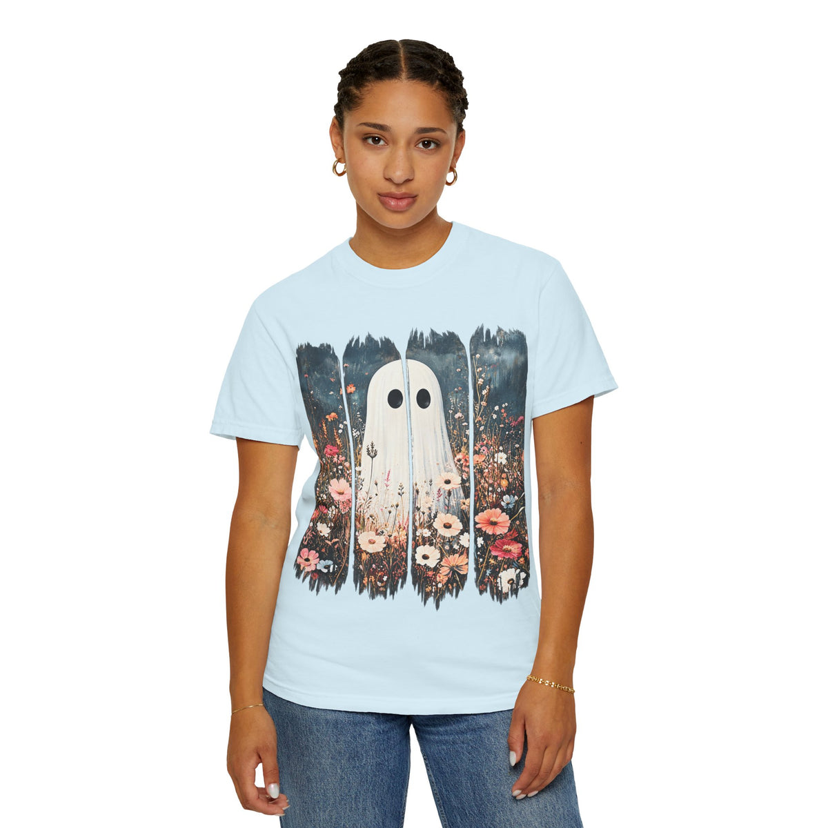 Floral Ghost Wildflower Halloween Comfort Colors T-Shirt