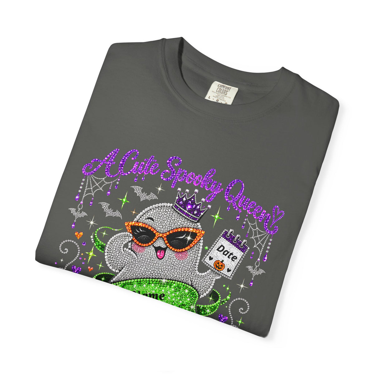 Personalized Spooky Queen October Birthday Comfort Colors Tee