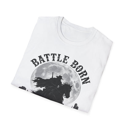 Battle Born Shadow Raised 1864 Shirt – Dark Western Horseman Moon Tee