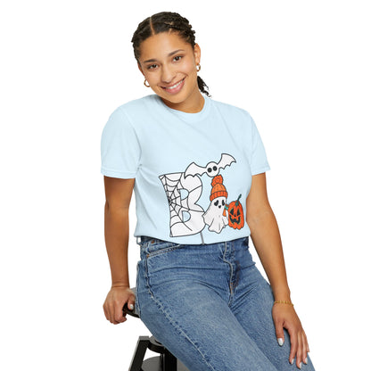 Cute Ghost Pumpkin Cozy Halloween Comfort Colors T-Shirt