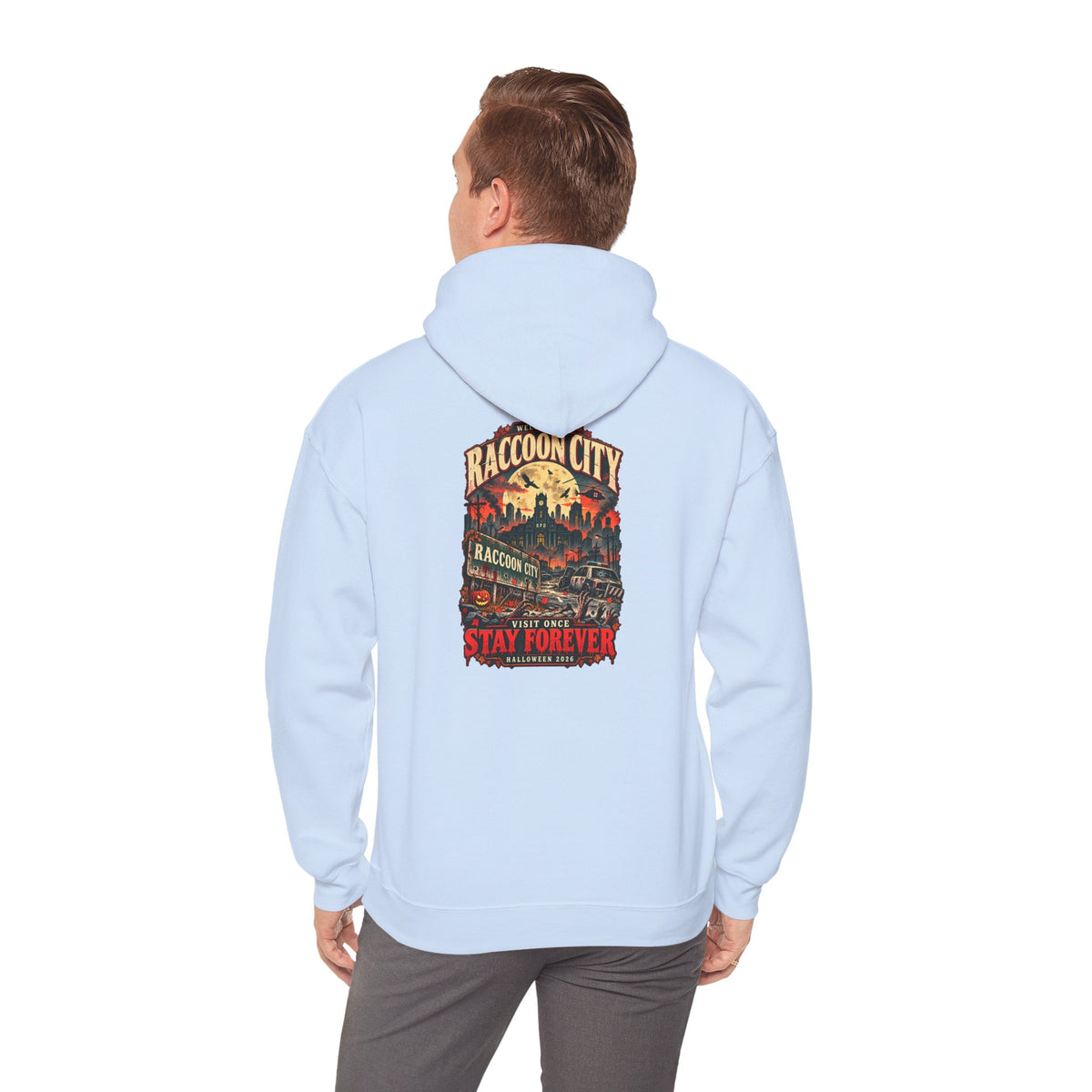 Welcome to Raccoon City Halloween 2026 Gildan 18500 Hoodie