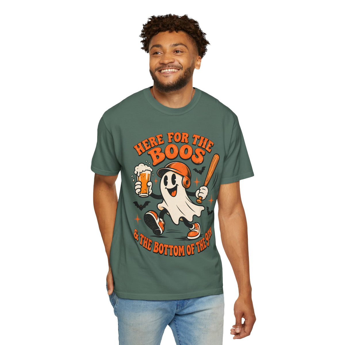 Here for the Boos Baseball Halloween Comfort Colors Tee