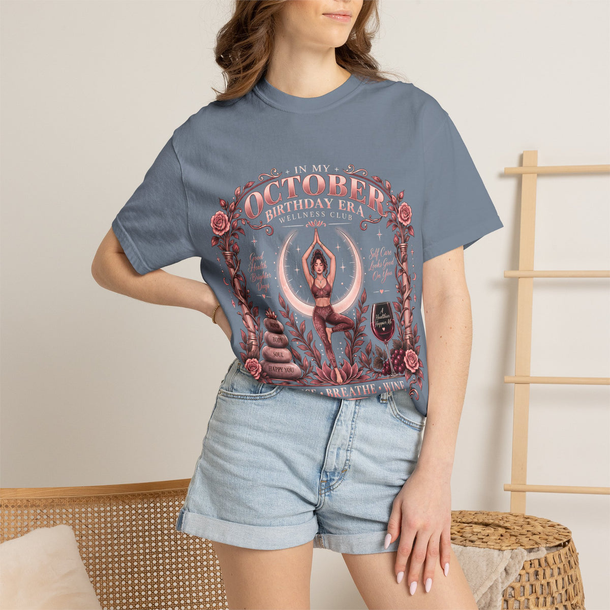 In My October Birthday Era Wellness Club Comfort Colors Tee