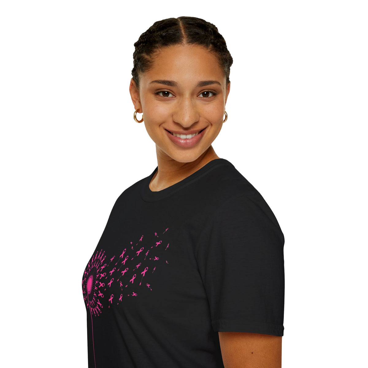 Pink Ribbon Dandelion Breast Cancer Awareness Tee