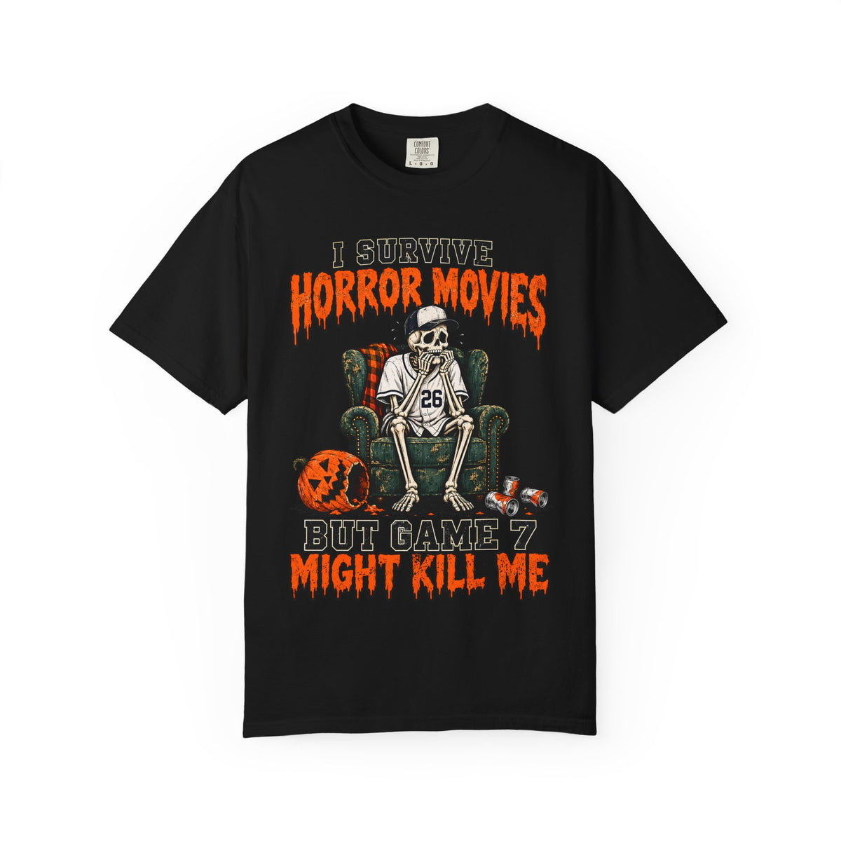Horror Movies Game 7 Baseball Comfort Colors T-Shirt