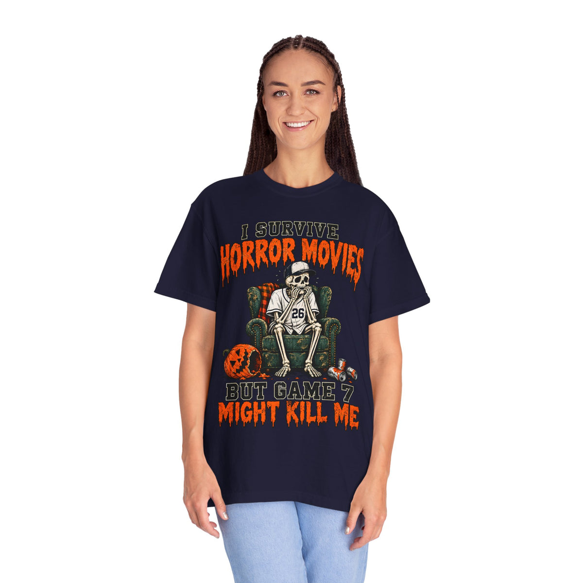 Horror Movies Game 7 Baseball Comfort Colors T-Shirt