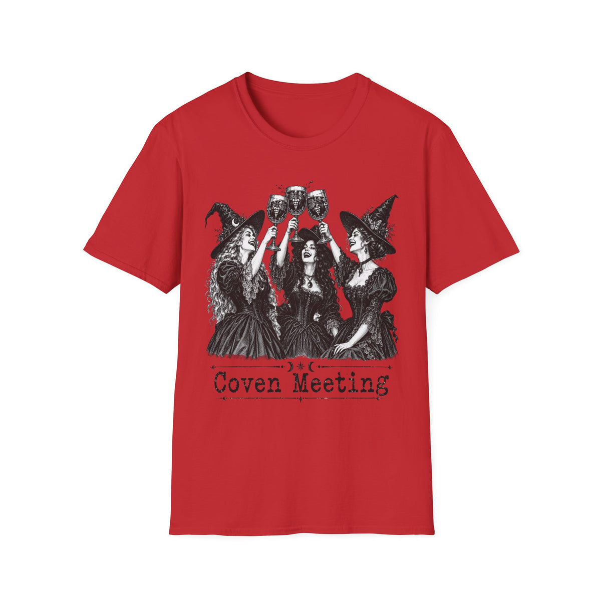 Coven Meeting Witch Wine T-Shirt