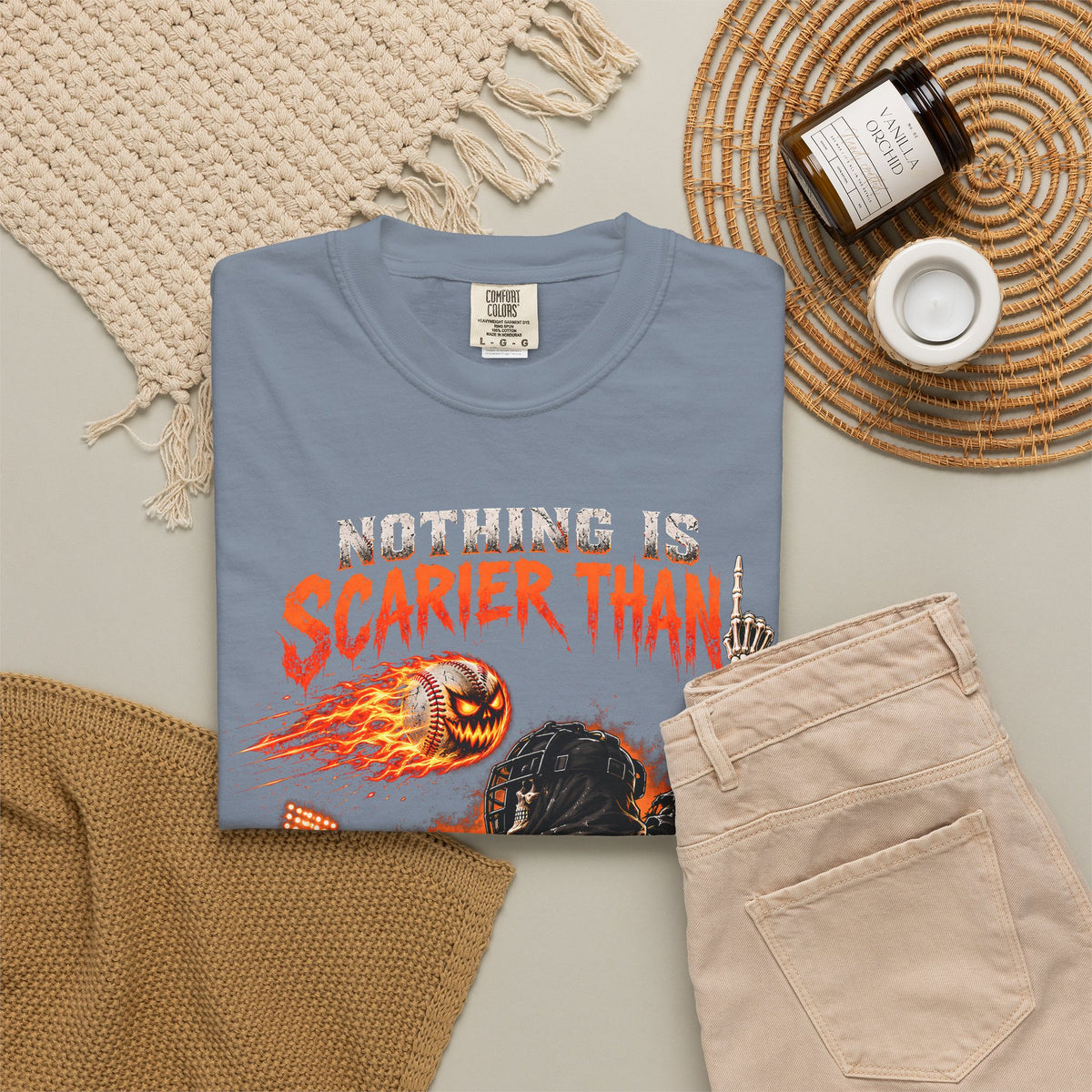 October Baseball Halloween Comfort Colors Graphic T-Shirt