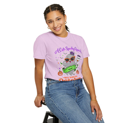 Personalized Spooky Queen October Birthday Comfort Colors Tee