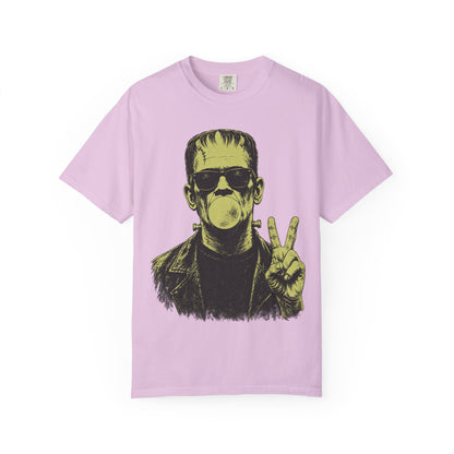 Frankenstein Bubblegum Peace Sign Comfort Colors T-Shirt