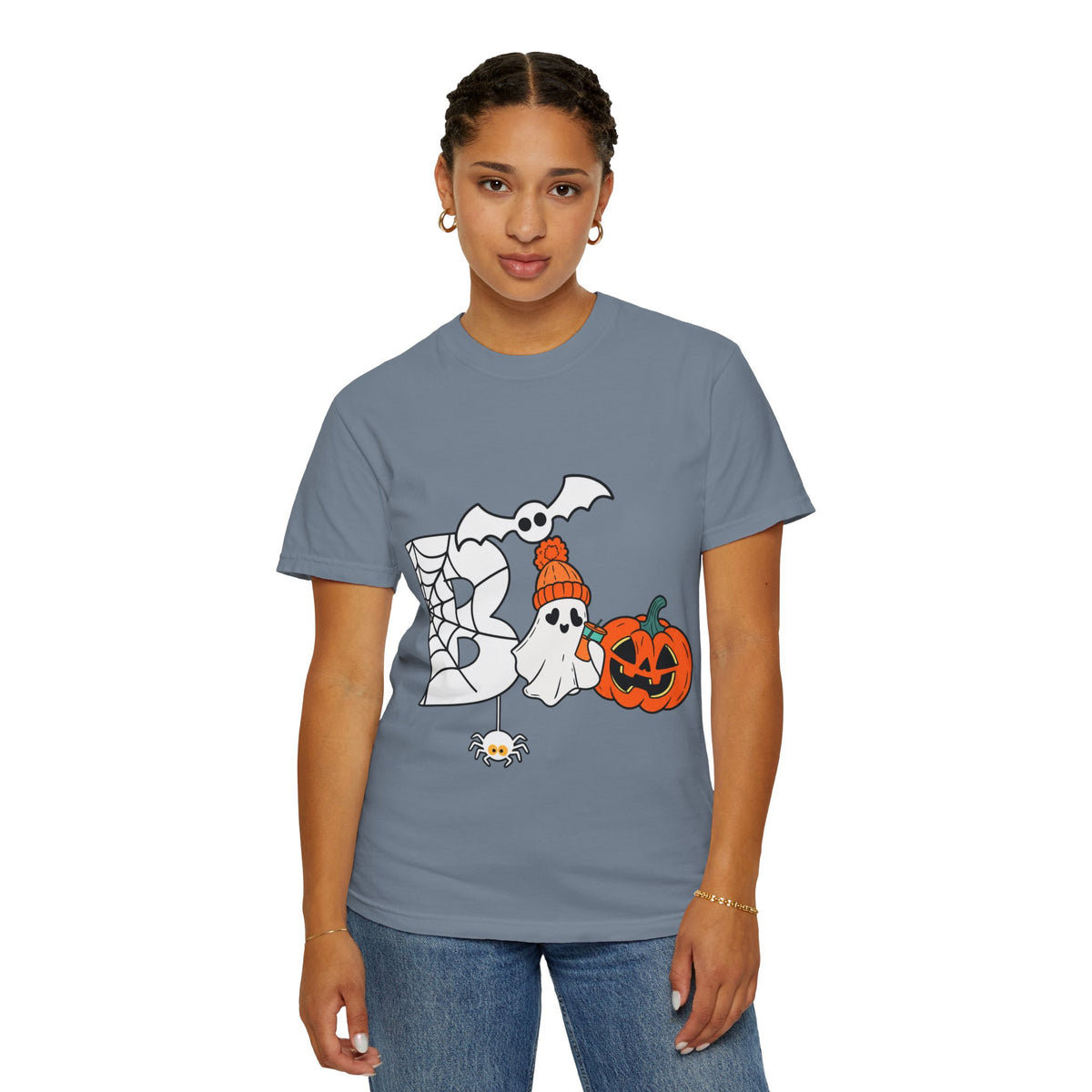 Cute Ghost Pumpkin Cozy Halloween Comfort Colors T-Shirt