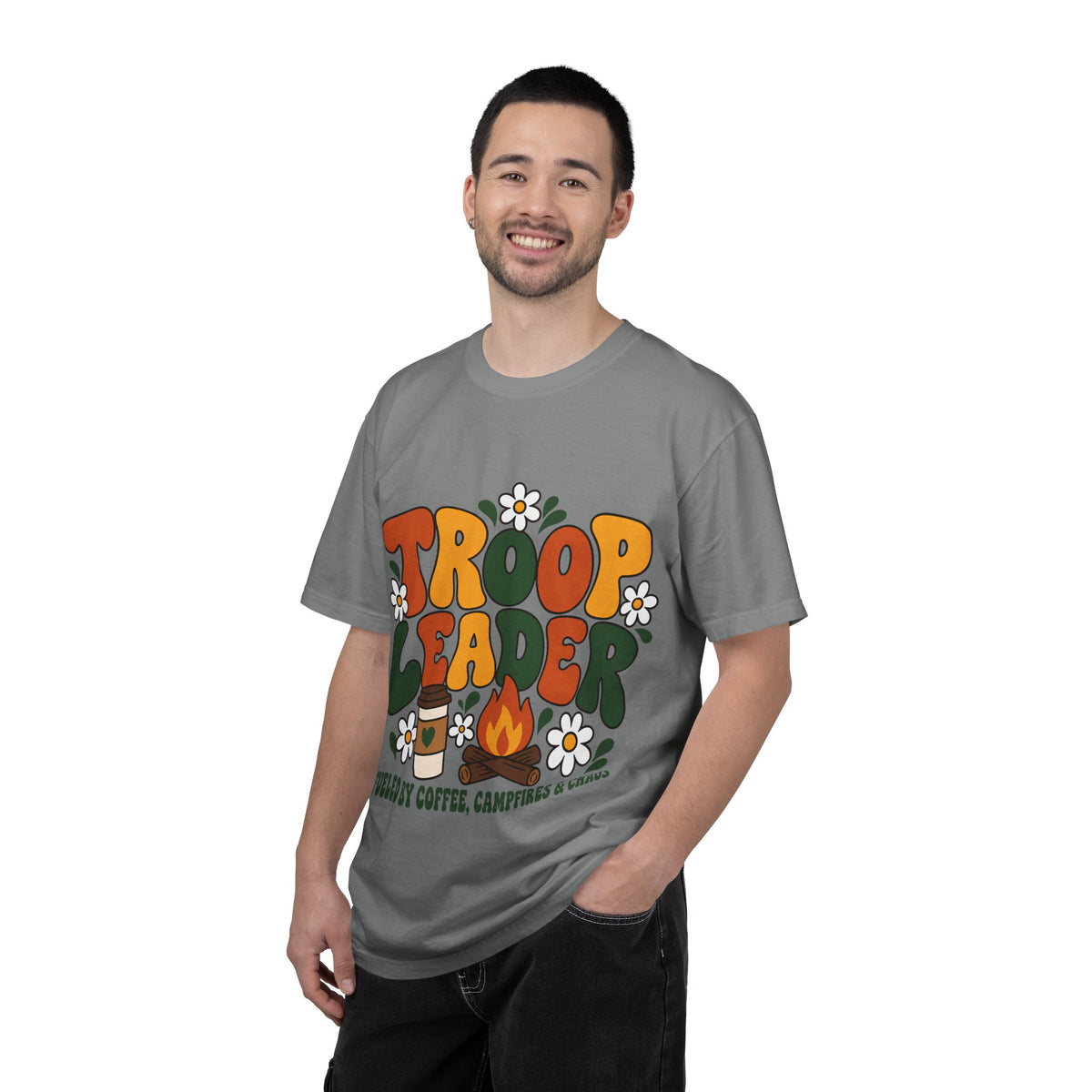 Troop Leader Coffee Campfires Chaos Comfort Colors Tee