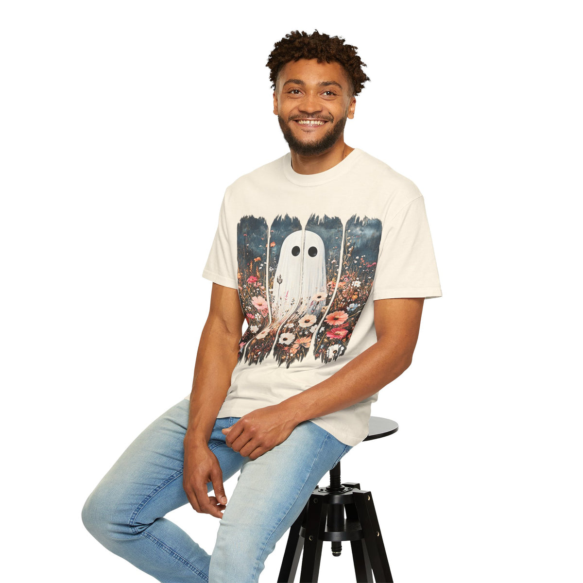 Floral Ghost Wildflower Halloween Comfort Colors T-Shirt