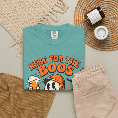 Here for the Boos Baseball Halloween Comfort Colors Tee