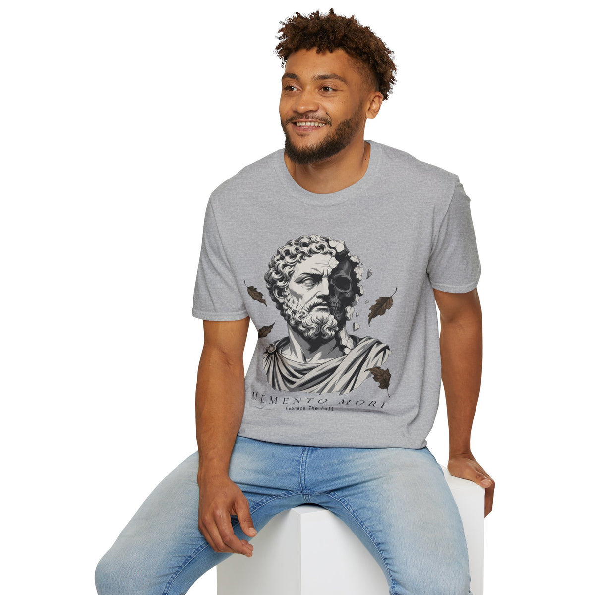 Memento Mori Embrace The Fall Shirt – Stoic Skull Statue Autumn Tee