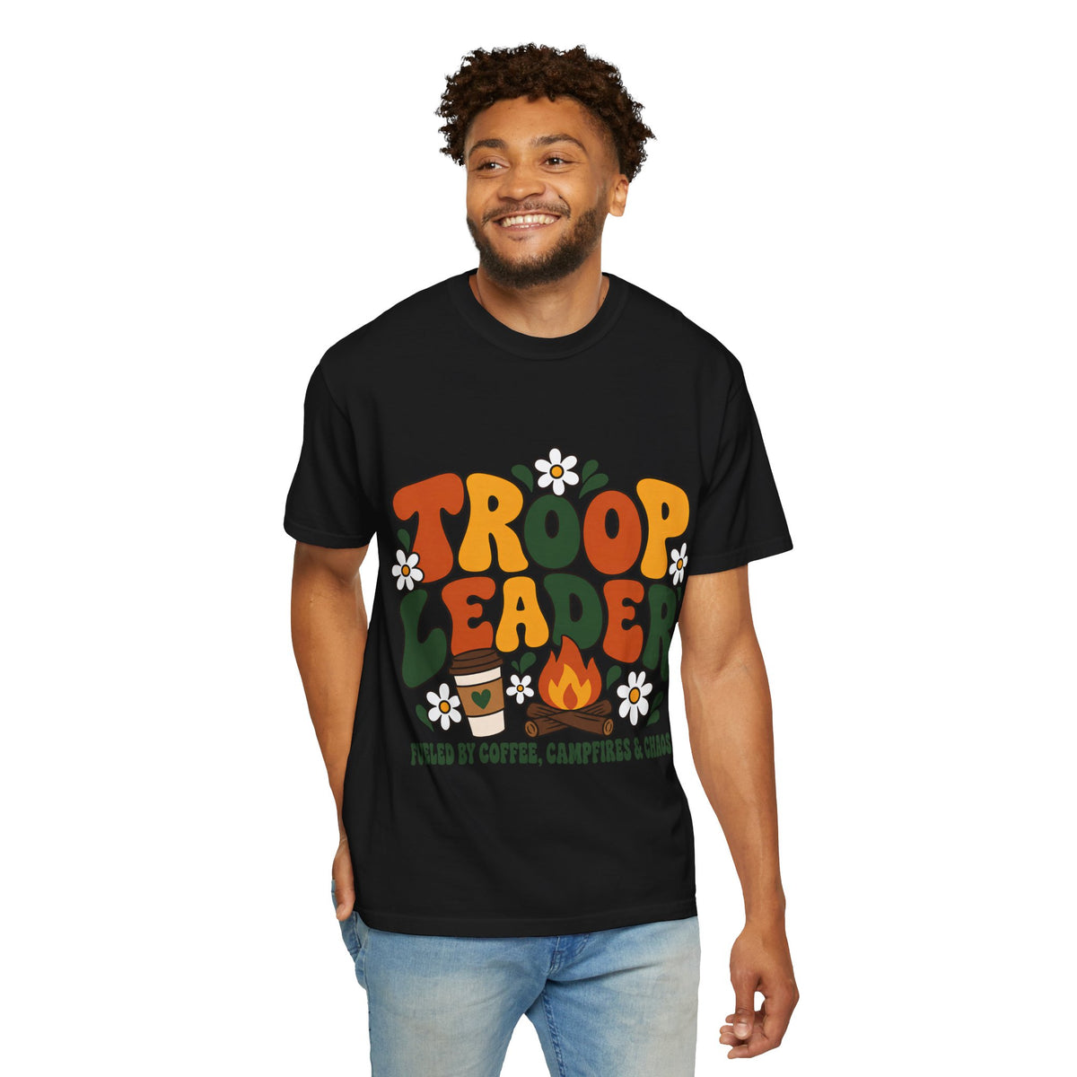 Troop Leader Coffee Campfires Chaos Comfort Colors Tee