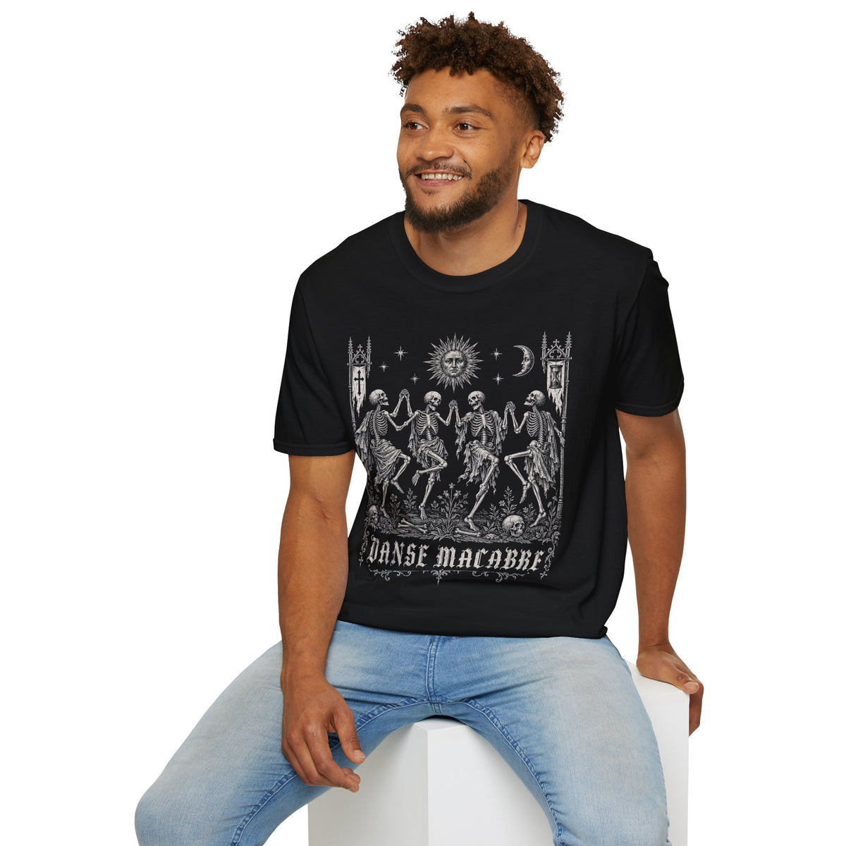 Danse Macabre Medieval Woodcut Skeleton T-Shirt