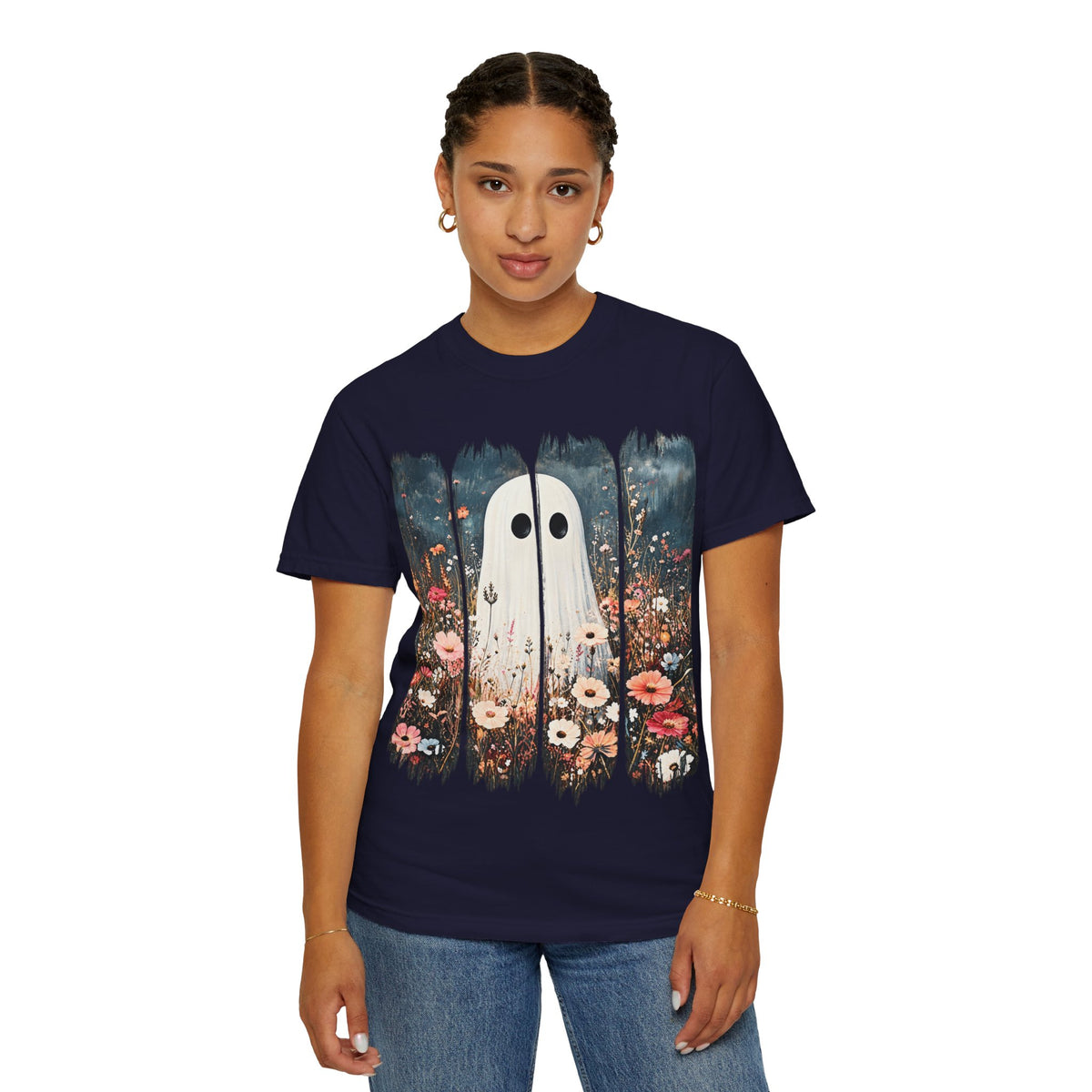 Floral Ghost Wildflower Halloween Comfort Colors T-Shirt