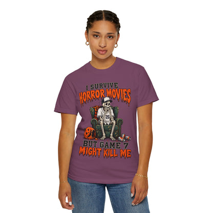 Horror Movies Game 7 Baseball Comfort Colors T-Shirt