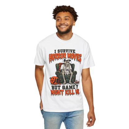 Horror Movies Game 7 Baseball Comfort Colors T-Shirt