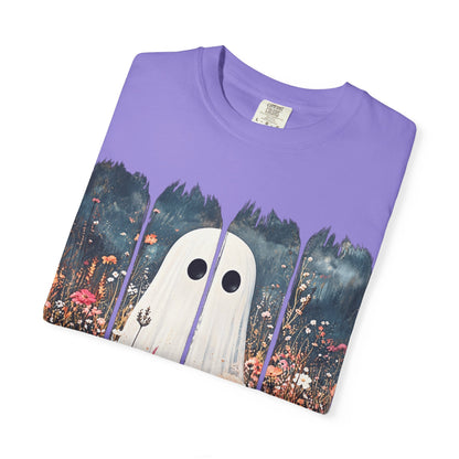 Floral Ghost Wildflower Halloween Comfort Colors T-Shirt