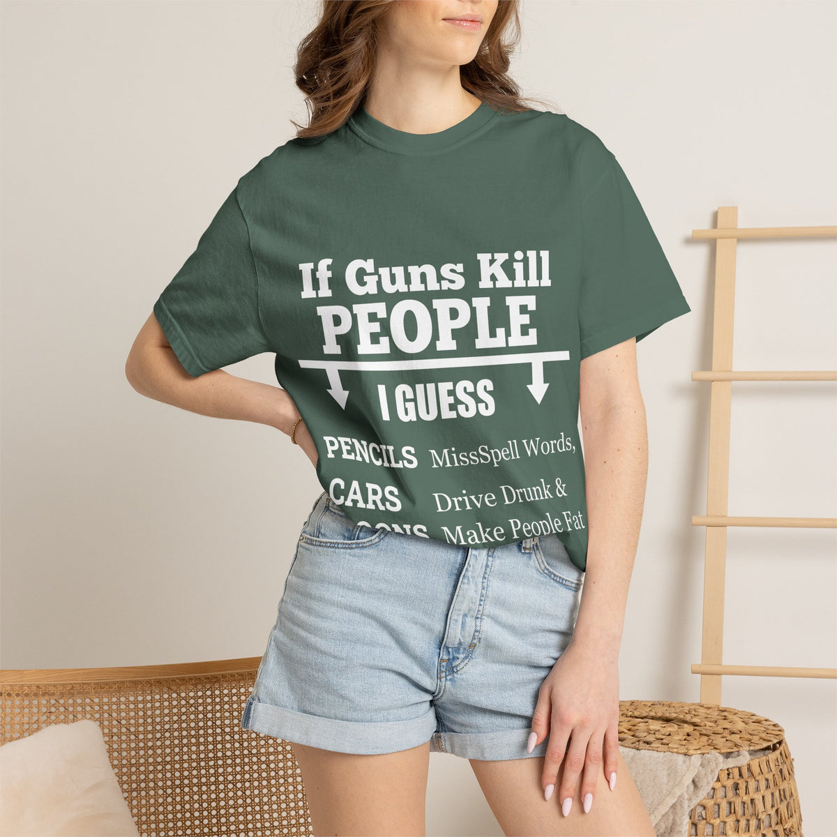 If Guns Kill People Funny Firearm Statement Comfort Colors Tee