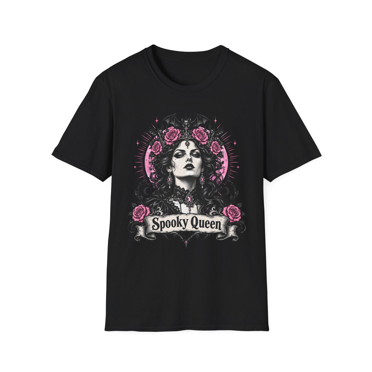 Pink Spooky Queen Pastel Gothic Glamour Witch T-Shirt