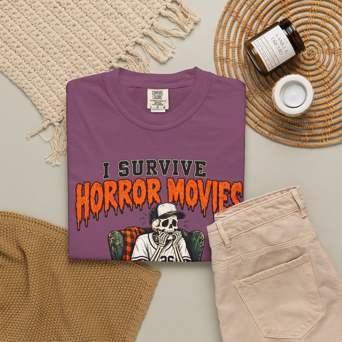 Horror Movies Game 7 Baseball Comfort Colors T-Shirt