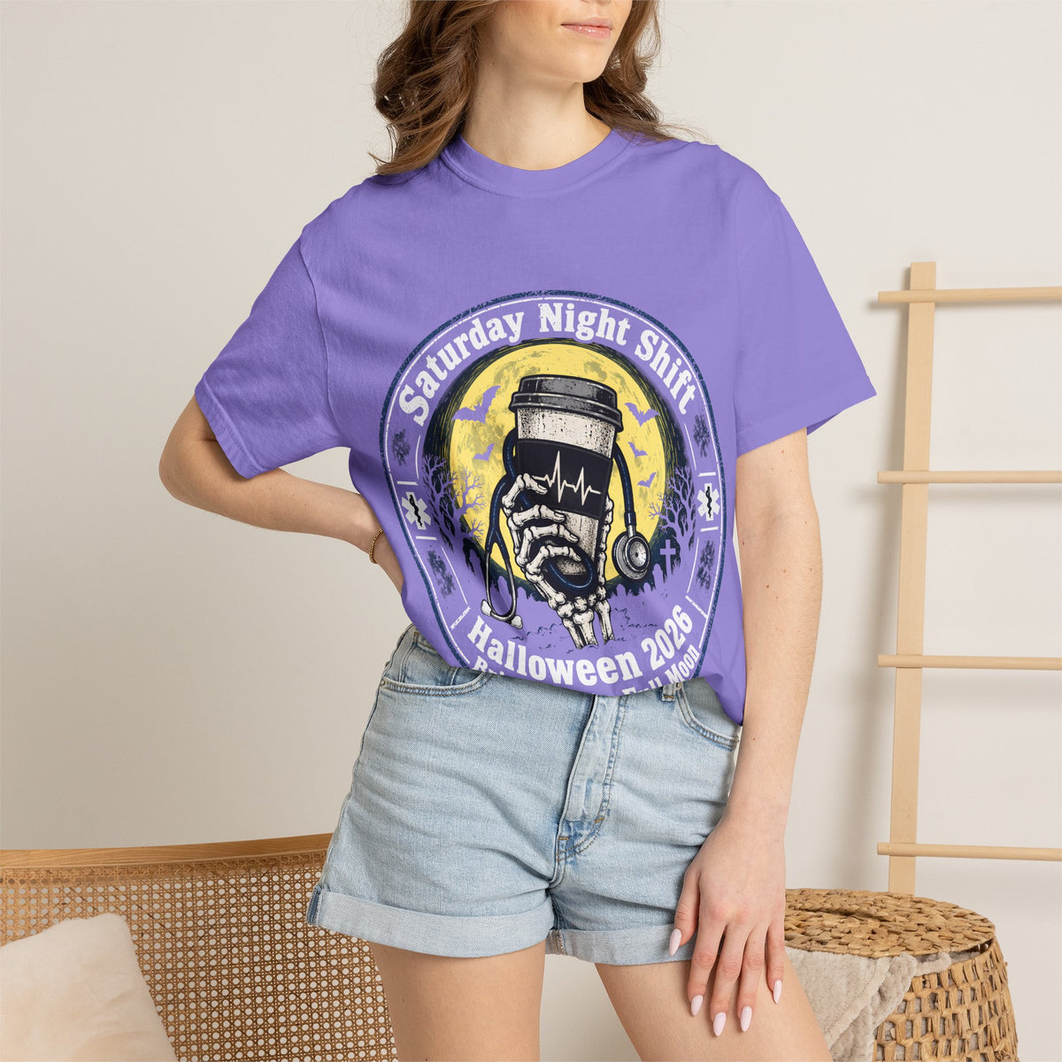Saturday Night Shift Halloween 2026 Comfort Colors Tee
