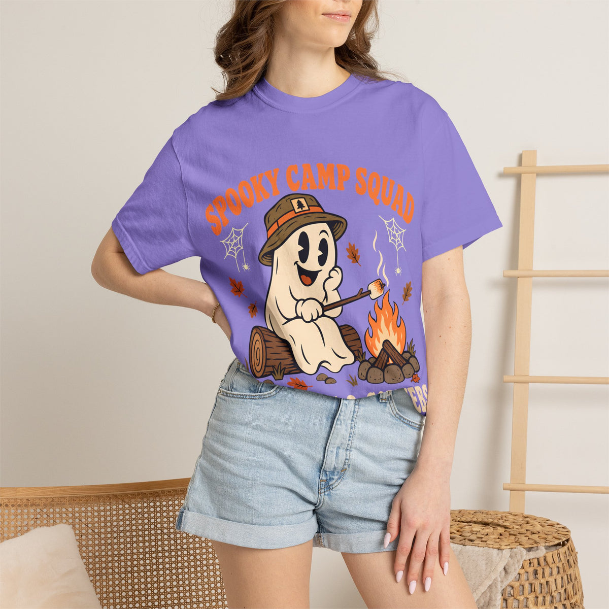 Spooky Camp Squad Campfires & Cobwebs Comfort Colors Tee