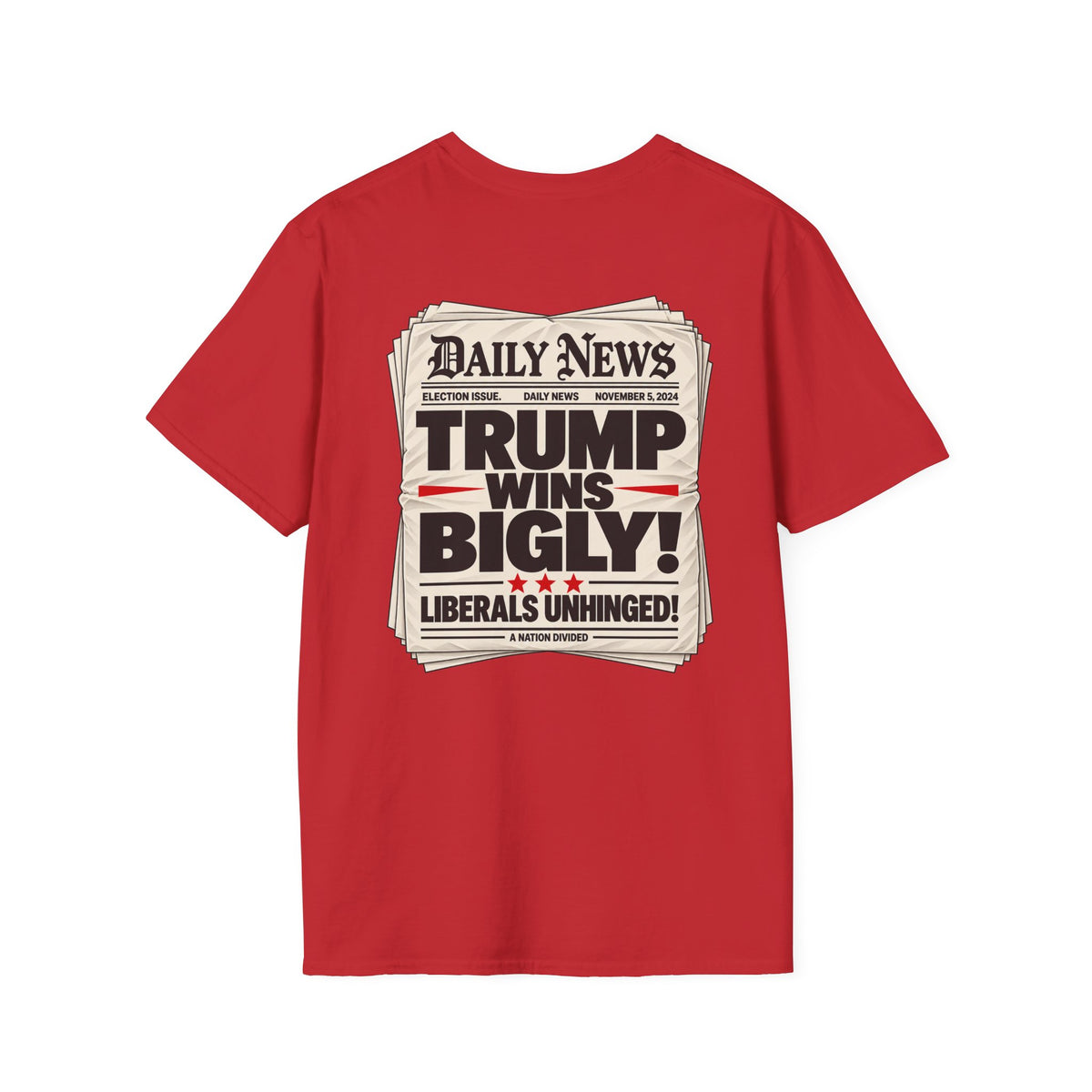 Trump Wins Bigly Shirt – Election Newspaper Political Satire Tee