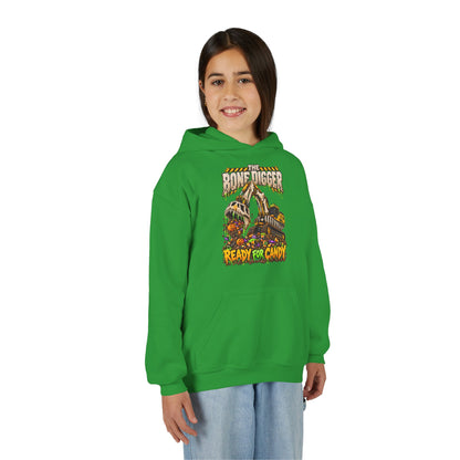 The Bone Digger Ready for Candy Youth Halloween Hoodie