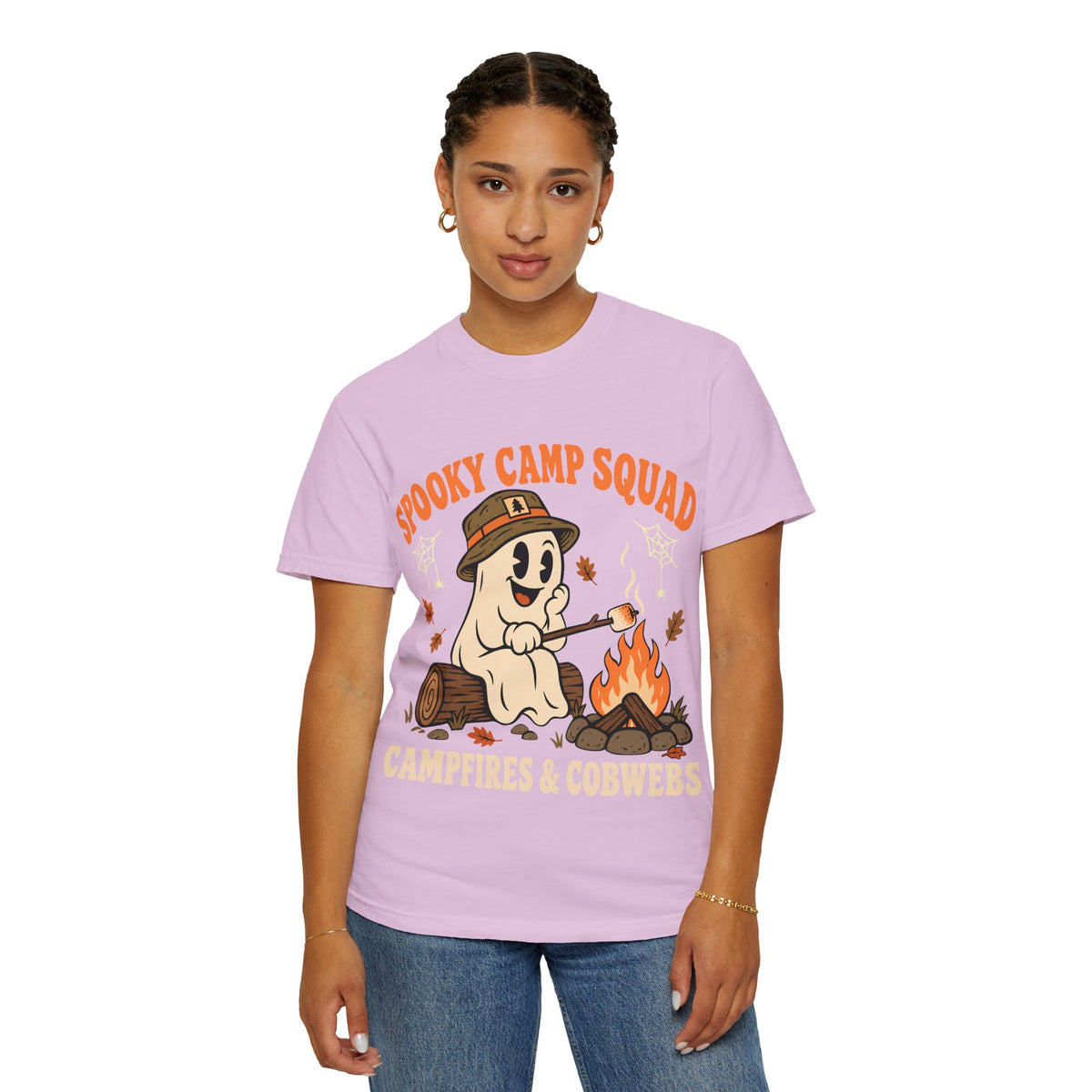 Spooky Camp Squad Campfires & Cobwebs Comfort Colors Tee