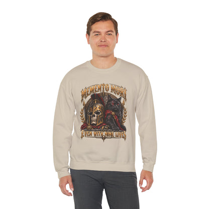 Memento Mori Nine Lives Spartan Cat Gildan 18000 Sweatshirt