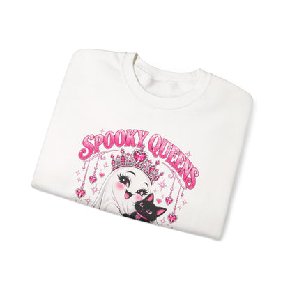 Spooky Queens Are Born in October Gildan 18000 Sweatshirt