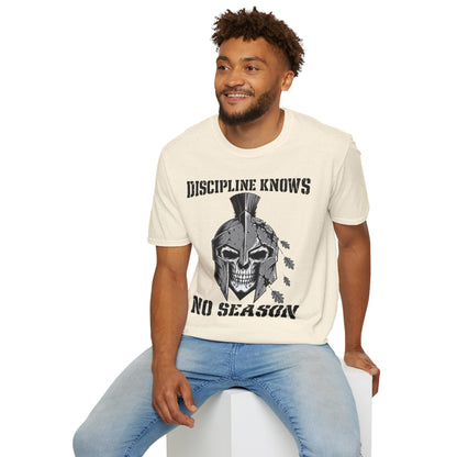 Discipline Knows No Season Shirt – Spartan Skull Stoic Warrior Tee