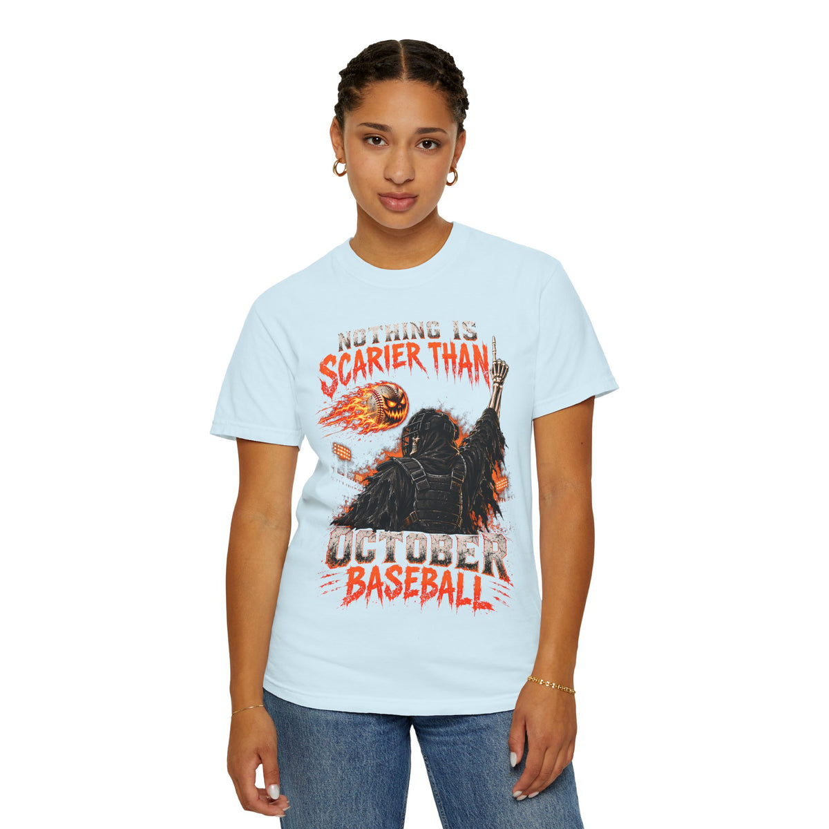 October Baseball Halloween Comfort Colors Graphic T-Shirt