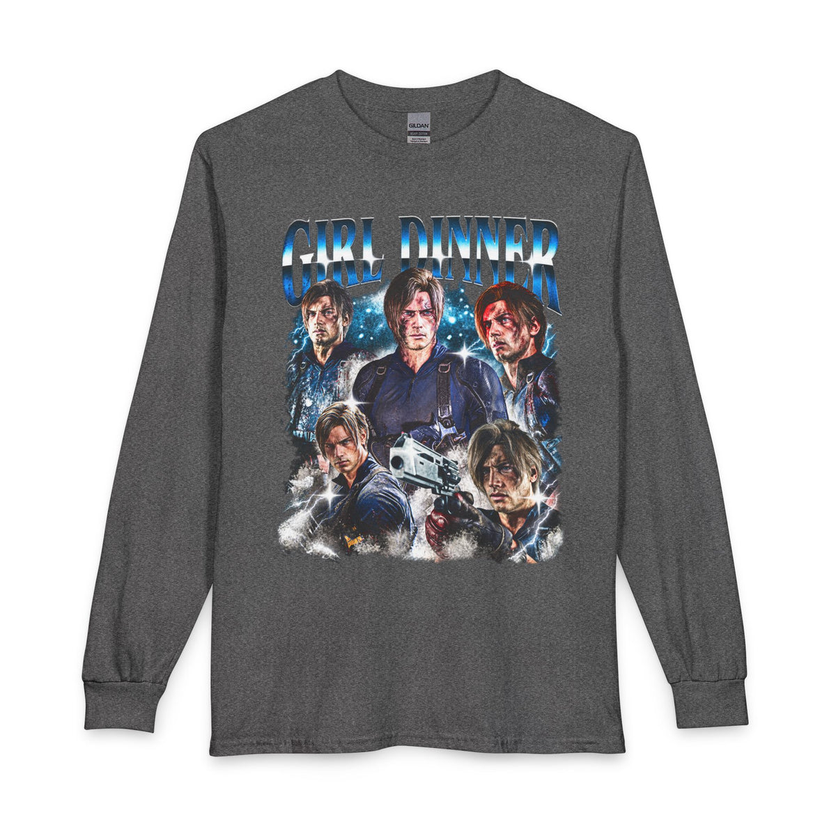 Girl Dinner Survival Horror Gildan Heavy Cotton Long Sleeve Tee