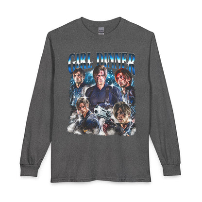 Girl Dinner Survival Horror Gildan Heavy Cotton Long Sleeve Tee