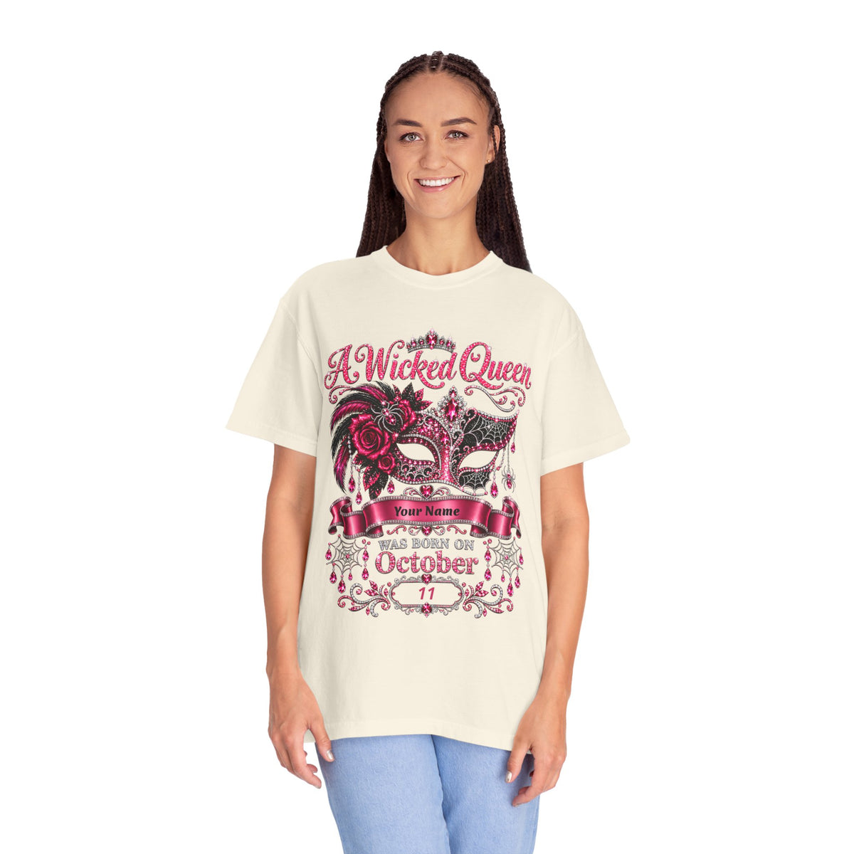 Personalized Wicked Queen October Birthday Comfort Colors Tee