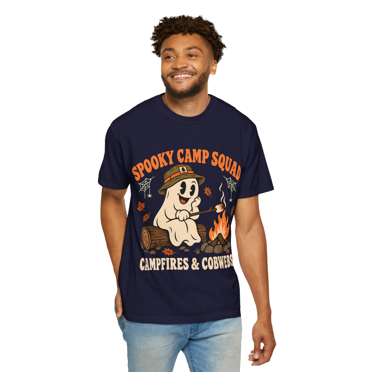 Spooky Camp Squad Campfires & Cobwebs Comfort Colors Tee