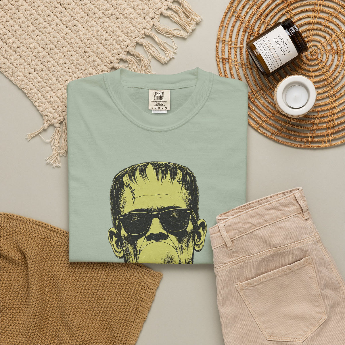 Frankenstein Bubblegum Peace Sign Comfort Colors T-Shirt