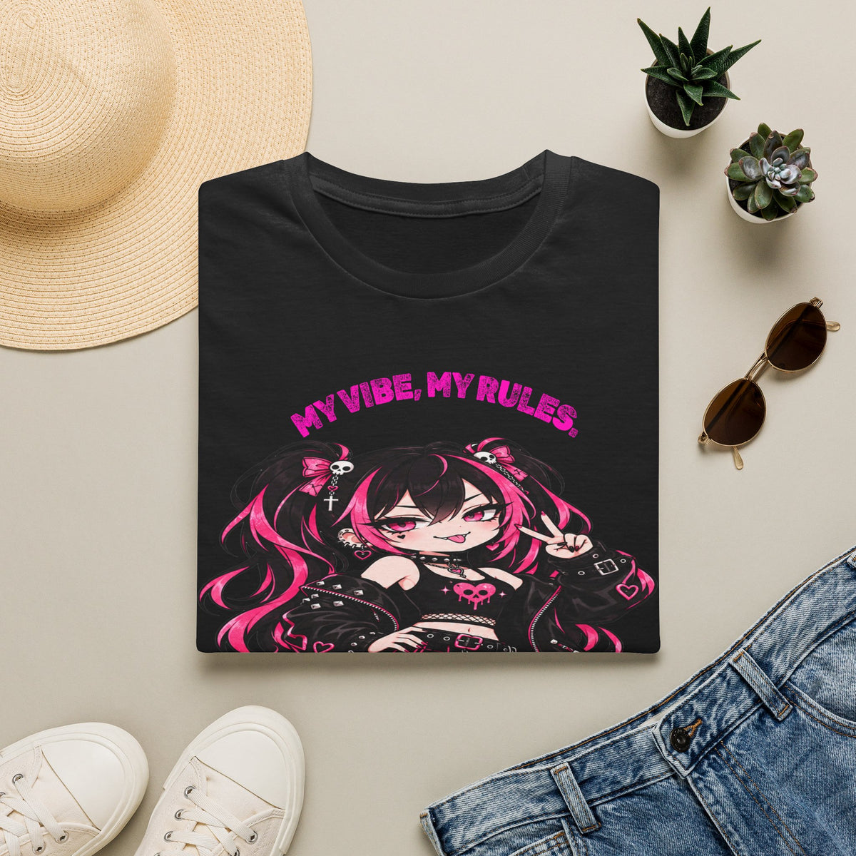 My Vibe, My Rules Anime Chibi Graphic Tee