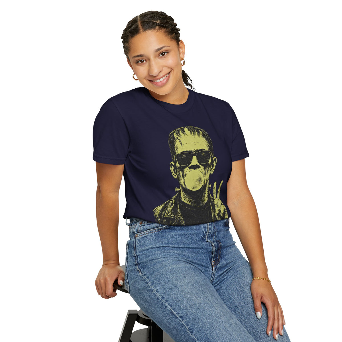 Frankenstein Bubblegum Peace Sign Comfort Colors T-Shirt