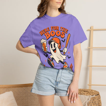 Here for the Boos Baseball Halloween Comfort Colors Tee